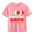 thumbnail image 4 of 100 Days of School Shirt for Boys Baseball Design 100th Day Celebration Top Soft Cotton Tshirt Comfortable Fit 3-10 Years Pink,Size 9 T, 4 of 9