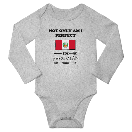 

Not Only am i Perfect I m Peruvian Too! Baby Long Sleeve Jumpsuits (Gray 18 Months)