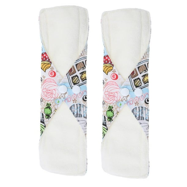 2 Piezas Almohadillas Sanitarias Reutilizables de Tela de Bambú Shamjiam Almohadilla sanitaria lavable