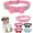 Pink, variant on Rhinestone Bowtie Small Dog Collar, Diamond Puppy Collars Bow Crystal Bling Jeweled Glitter Girl Female Adjustable for XXSmall X-Small Small Medium Large Dogs
