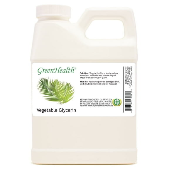 GreenHealth Glycerin Vegetable Carrier Oil White Plastic Jug with Cap 16 fl oz