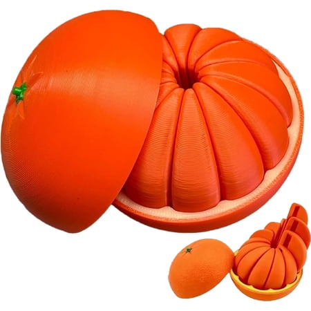 3D Printed Citrus Fruit Fidget, Twist Expandable Chain Fidget Ball, Portable Stress Relief Desk Toy for Adults, Anti-Anxiety Sensory Fidget for Office & Home (1PC)