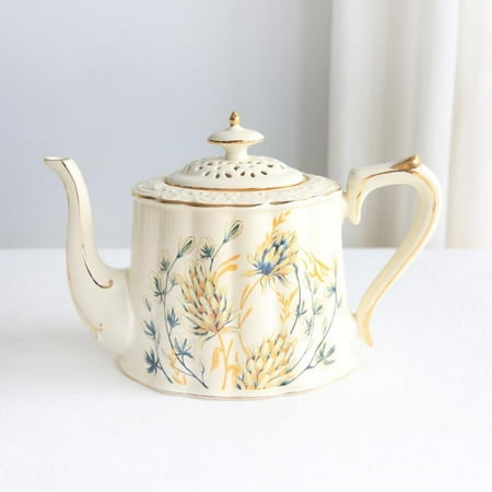 

WYJ Golden Ear French Retro European Ceramic Painting Gold Court Coffee Cup Dish English Afternoon Tea Red Tea Cup Flower Tea (Color : Teapot)-0614