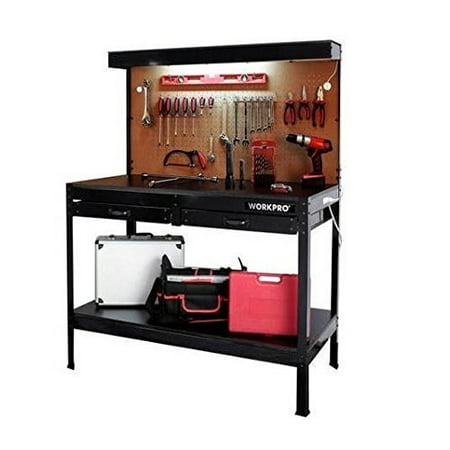 Garage Workbench With Light Wood Steel Work Bench Tools Table Home