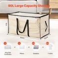thumbnail image 2 of VEVOR 90L Large Storage Bags, 6 Pack Clothes Storage Bins, Foldable Closet Organizers Containers with Reinforced Handle, Plastic Storage Bags for Clothing, Blanket, Comforter, Bed Sheet, and Pillow, 2 of 9