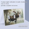 3 Gang Light Switch Cover Plate Moose on Misty Lake Wall Plate Decorate