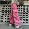 thumbnail image 2 of Ruyang Girls Cargo Active Tracksuit Trousers Cute Cool Lightweight Sweatpants with Multiple Pockets Baggy Jogger Pants, 2 of 7