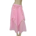 thumbnail image 3 of Whitewed Belly Dance Skirts with Coins Adults Long Chiffon Gypsy Spanish Fusion Pink, 3 of 4