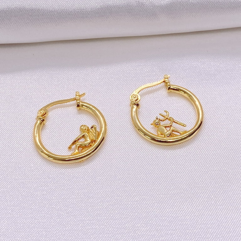 Angel and devil earrings discount