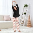 thumbnail image 6 of Dailycode Women's Pajama Pants Wide Leg Lounge Pj Bottoms With Pockets Watercolor Leaves, 6 of 7