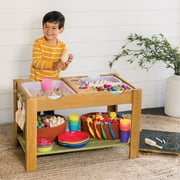 MindWare Sensory Sprouts Sensory Table, Sturdy Wood Table Includes 3 Sensory Bins, 2 Cups and 3 Hooks, Indoor/Outdoor Sensory Play for Kids Ages 3 and Up