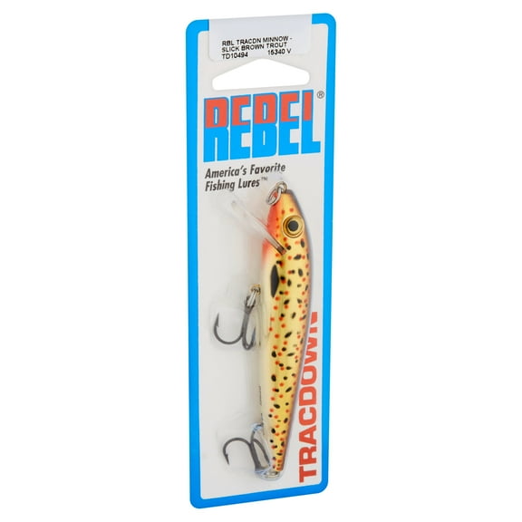 Rebel Track Down Minnow Slick Slow Sinking Slick Brown Trout 3 1/2" 3/8 oz.