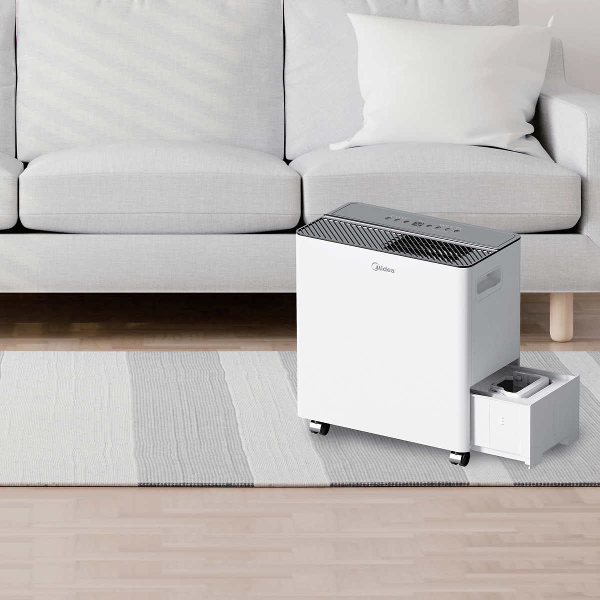 Restored Midea Smart 50-Pint Dehumidifier with Built-in Pump (Refurbished)