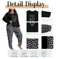 thumbnail image 5 of Musefolio Women Plus Size Casual Two-Piece Set - Long Sleeve Nightgown Set - Casual Clothing - Pullover Round Neck "Good night" Heart Print Relaxed And Cozy Matching Set Fall/Winter Set 1X - 5X, 5 of 7