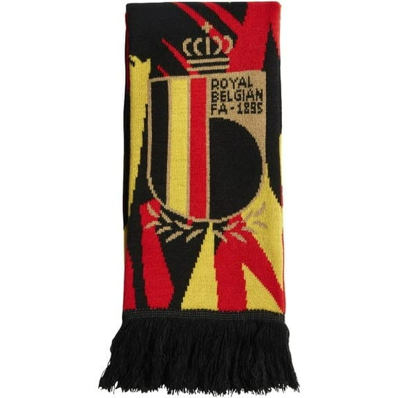 adidas unisex-adult World Cup Football Team Scarf Black/Bold Gold/Red (Belgium) OSFM