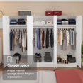 thumbnail image 5 of Madesa Wardrobe Set 3 Armoire Closet Hanging Storage Cabinet 2 Doors with Shelf 31 Inch Organization Unit for Bedroom and Office - White, 5 of 9