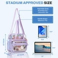 thumbnail image 4 of Soda Candy Clear Tote Bag 12x6x12 Clear Bag for Stadium Events See Through Bag for Women Transparent Concert Bag with Adjustable Shoulder Straps, Purple, 4 of 10