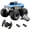 Blue, variant on Amphibious RC Monster Truck - 4WD Waterproof Stunt Car with Extra Battery & Dual Control (Watch + Remote), 360° Rotation, High/Low Speed, All-Terrain Toy for Boys Girls 8-12