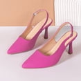 thumbnail image 7 of ZTTD Ladies Fashion Solid Color Leather Pointed Shallow Buckle Thin High Heeled Sandals Hot Pink, 7 of 7
