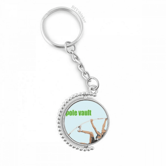 pole vault field events art deco fashion rotatable keyholder disc accessories chain clip