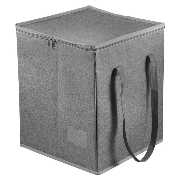 Square Clothes Hanger Organizer Bag With Lid Large Capacity Compartmental Hanger Storage Container Versatile Foldable Hanger Storage Bag for Closet Wardrobe