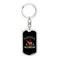 thumbnail image 1 of Lets Catch A Deer Hunter'S Keychain Stainless Steel or 18k Gold Dog Tag Keyring, 1 of 8