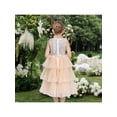 thumbnail image 5 of Sunny Fashion Girls Dress Beige Lace Tulle Layered Bow Party Wedding Pageant Sleeveless 6 Years, 5 of 7