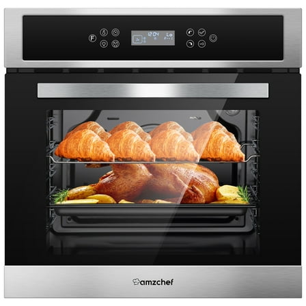 AMZCHEF Single Wall Oven 24" Built-in Electric Ovens