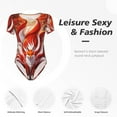 thumbnail image 4 of Vsdgher Red Sun Flame Fox Prinr Short Sleeve Body suit for Womens, Sexy Onesie One Piece Round Neck Bodysuit Shapewear Tummy Control-Medium, 4 of 7