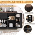 thumbnail image 5 of 64'' Farmhouse Sideboard Storage Cabinet with 4 Doors,Kitchen Storage Buffet with Drawers,Coffee Bar Cabinet Adjustable Shelves and Door Rack for Dining Room,Entryway,Living Room, 5 of 9