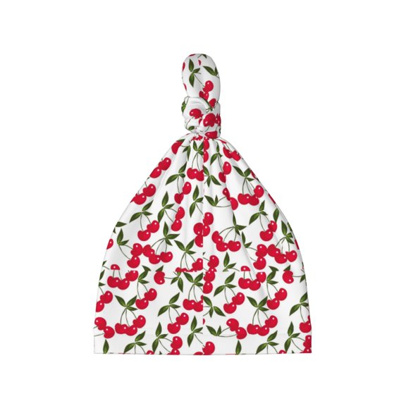 Naloa Cherry_1 Baby Newborn Hats, Infant Knotted Baby Hat, Beanie Top Knot Caps for Baby Boys Girls