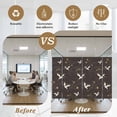 thumbnail image 5 of Japanese Style Window Privacy Film, Vintage Cranes Ocean Wave Black Grey Static Cling UV Sun Blocking Heat Control Window Tint Day and Night, Non-Adhesive One Way Windows Privacy Cover 17.7''x39.3'', 5 of 7