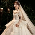 thumbnail image 3 of Main Wedding Dress Bride 2024 French Court Heavy Industry Trailing Starry Sky Plus Size Mori Dreamlike Super Fairy, 3 of 10
