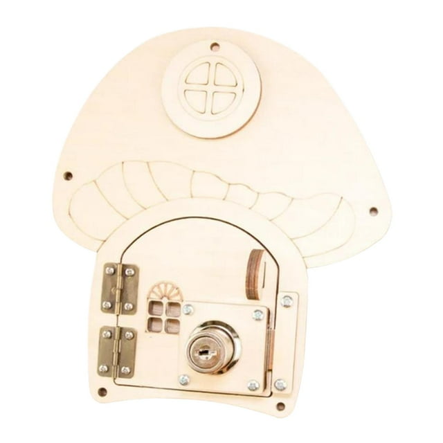 Tablero ocupado para pequeños, piezas de bricolaje, tablero de actividades, juguete sensorial, habilidades motoras finas, juguetes para avión, j , de puerta de seta Sunnimix material de tablero ocupado