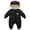 Black, variant on 0-18Months Winter Infant Baby Boys Girls Snowsuit Romper Bear Ears Hooded Outwear Zipped One Piece Toddler Fleece Lined Jumpsuit Down Coat