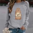 thumbnail image 3 of Gibobby Sudadera sin capucha y ocio Linda sudadera de marmota – Sudadera feliz del día de la marmota Sudadera cómoda para mujer para los amantes de la marmota (tipo 4)(Gris, XXL), 3 of 4