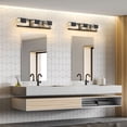 thumbnail image 4 of LED Bathroom Vanity Light 3-Light Matte Black Acrylic Modern Lighting Fixtures Smoke Design 3000K Wall Lights Fixture Over Mirror, 4 of 9