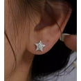 thumbnail image 3 of Women's Star Stud Earring 2.00Ct Round Lab Created Diamond 14K White Gold Plated, 3 of 3