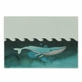 thumbnail image 1 of Whale Cutting Board, Huge Whale Swimming Under the Ocean near an Palm Island with Wooden Skull Art, Decorative Tempered Glass Cutting and Serving Board, Small Size, Green and Blue, by Ambesonne, 1 of 1