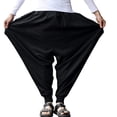 thumbnail image 2 of Pantalones ONTTNO Harem para hombre, negros, informales, cintura holgada, 71 — 97 cm, 2 of 6