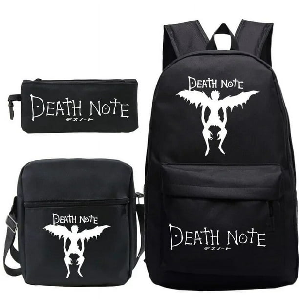 Death Note Anime Men s Backpack Pencil Bag Student Laptop Backpack Anime Death Note School Bag College Shoulder Bag 3pcs set Bodega Aurrera en linea