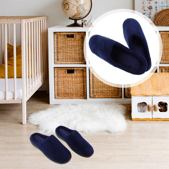 Minkissy Dark Memory Foam House Slippers Unisex Comfortable Breathable Indoor Footwear 1 Pair