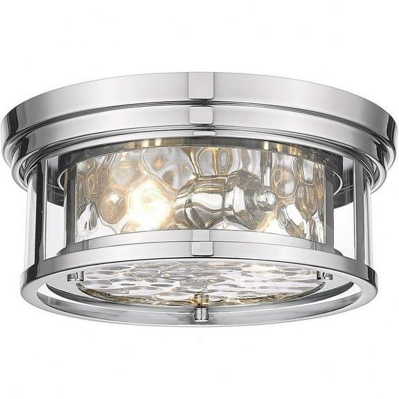 2 Light Flush Mount in Transitional Style-5 inches Tall and 12 inches Wide-Polished Nickel Finish Bailey Street Home 372-Bel-4619920