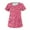 Pink, variant on FrzhBrz Scrub Tops for Women Stretchy Vneck Short Sleeve Cute Floral Printed Holiday Nursing Pocketed Working Uniforms