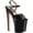 Black/Black-Rose Gold Chrome Patent, variant on Women's Pleaser Xtreme 809TT Ankle-Strap Sandal