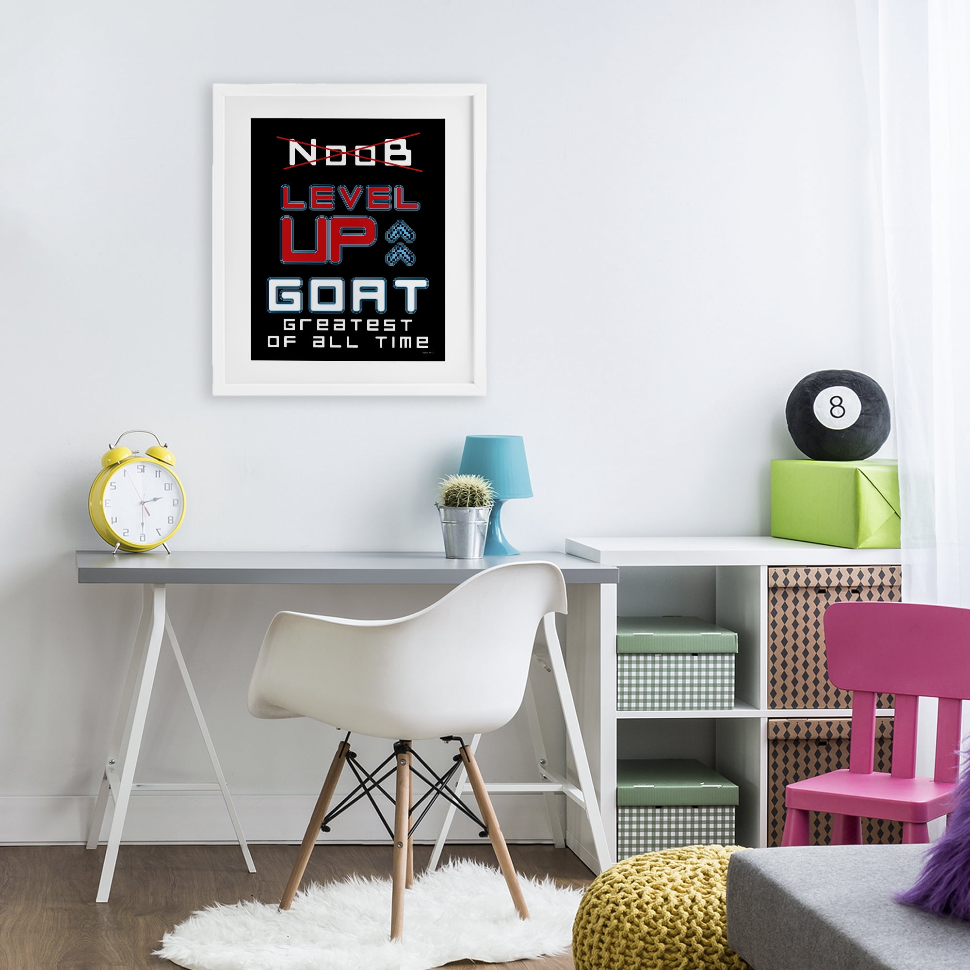 Stupell Industries Greatest Of All Time Gamer White Framed Print Under Glass, design by Yass Naffas Designs