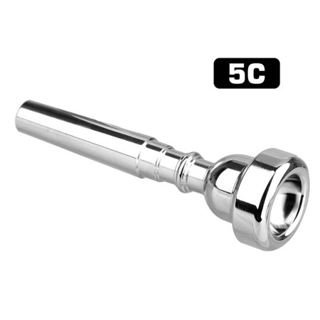 Trumpet Mouthpiece Bach 5c Trumpet Mouthpiece 3C 5C 7C (3 Model) Compatible with Yamaha Bach Conn King Replacement Musical Instruments Accessories, Silver Plate ()