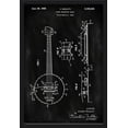 thumbnail image 1 of Blackboard Patent - Banjo - Lantern Press Artwork (24x36 Giclee Art Print, Gallery Framed, Black Wood), 1 of 1