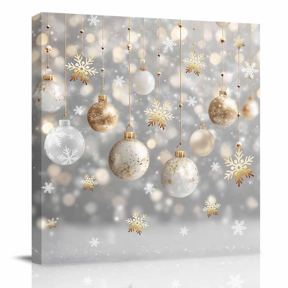 Canvas Print Wall Art Oil Paintings Christmas Colored Ball Picture Prints Artwork for Living Room Kitchen Bathroom Bedroom