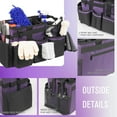 thumbnail image 3 of SUMMIT Wearable Cleaning Caddy, Cleaning Caddy Supplies Organizer with Handle & Shoulder Straps for Housekeepers, Under Sink & Car Cleaning Tool Organizers Bag with 4 Foldable Divider (Purple), 3 of 14